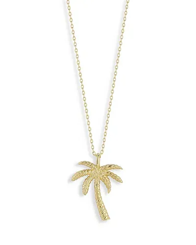 Aqua Palm Tree Pendant Necklace, 15-17 - Exclusive In Gold