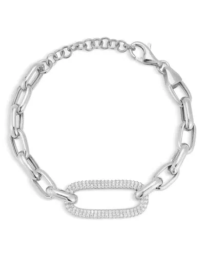 Aqua Pave Bold Link Bracelet - Exclusive In Silver