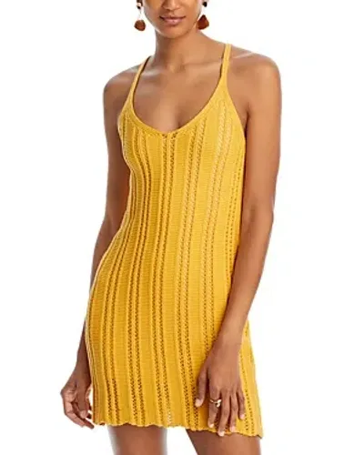 Aqua Pointelle Tank Dress - Exclusive In Sunflower Yellow