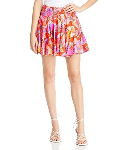 Aqua Printed Mini Skirt - Exclusive In Orange Multi