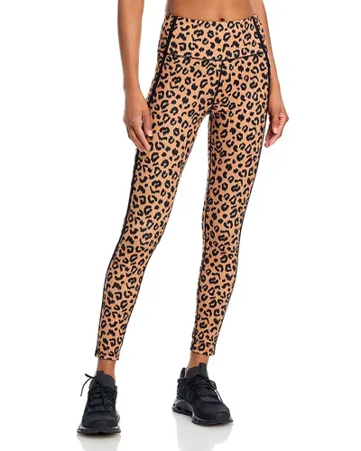 Aqua Printed Toned Out High Rise Leggings - Exclusive In Leopard