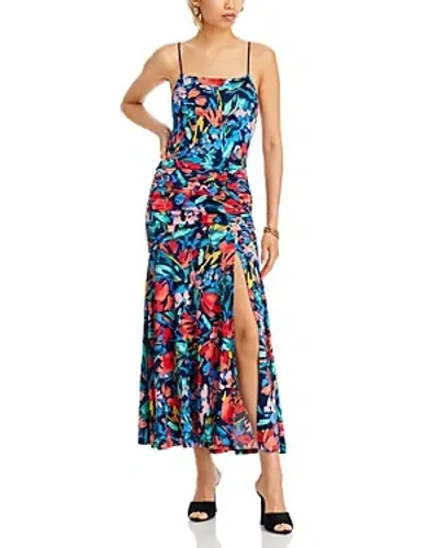 Aqua Ruched Maxi Dress - Exclusive In Navy Multi