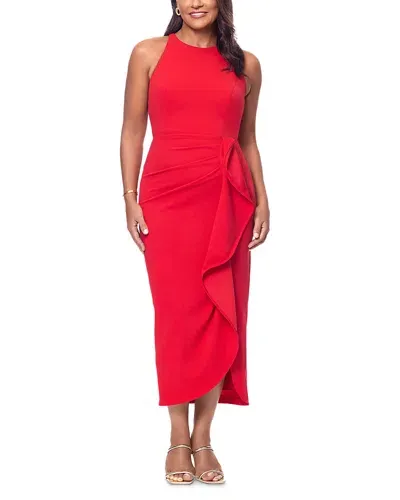 Aqua Scuba Crepe Sheath Dress - Exclusive In Red