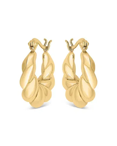 Aqua Sculpted Twist Hoop Earrings - Exclusive In Gold