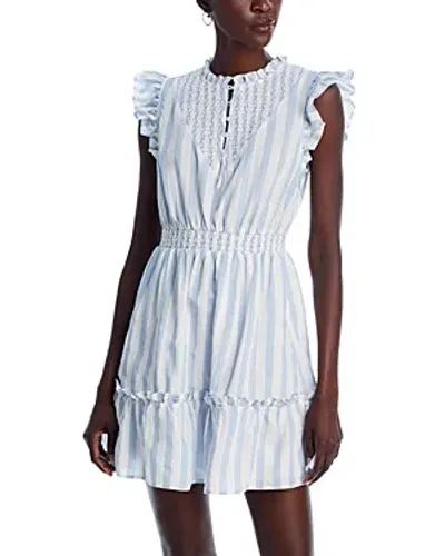 Aqua Striped Smocked Dress - Exclusive In Blue/white