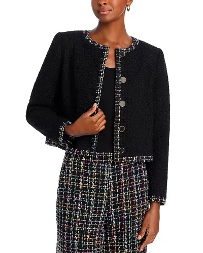 Aqua Tweed Trim Blazer - Exclusive In Black Multi