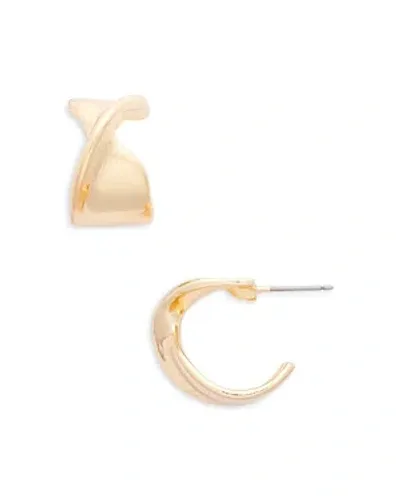 Aqua Twist C Hoop Earrings In 16k Gold Plated - Exclusive