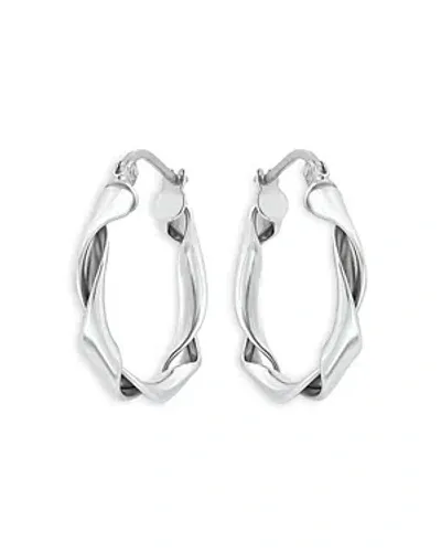 Aqua Twist Sterling Silver Hoop Earrings, 0.8l - Exclusive