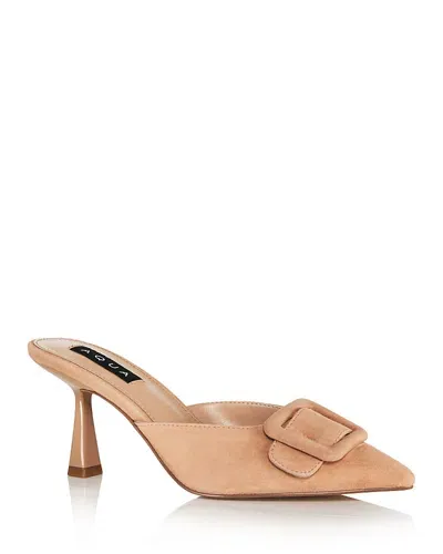 Aqua Women's Bari Buckled Pumps - Exclusive In Nude Suede