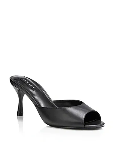 Aqua Women's Daria Slip On Mid Heel Sandals - Exclusive In Black