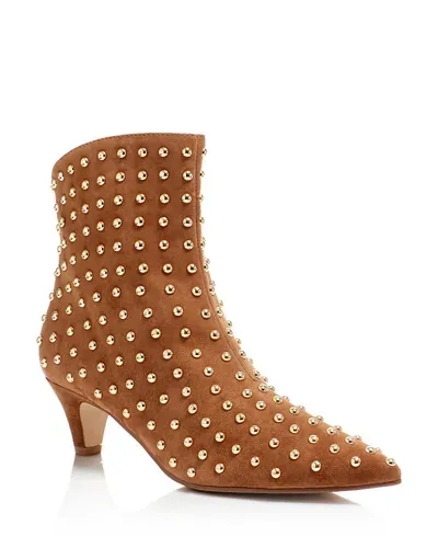 Aqua Women's Ellis Studded Booties - Exclusive In Chestnut