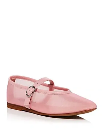 Aqua Women's Goldi Buckled Ballet Flats - Exclusive In Baby Pink Mesh