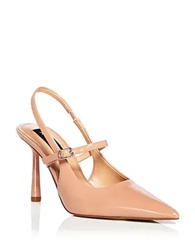 Aqua Women's Islen Pointed Slingback High Heel Pumps - Exclusive In Nude Patent