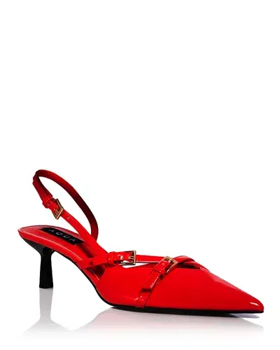 Aqua Women's Jacey Buckled Slingback Pumps - Exclusive In Red Patent