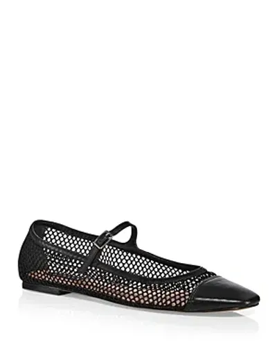 Aqua Women's Mesh Round Toe Ballet Flats - Exclusive In Black