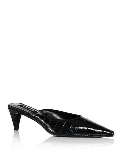 Aqua Women's Terry Pointed Pumps - Exclusive In Black Croco