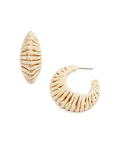 Aqua Woven Hoop Earrings - Exclusive In Ivory