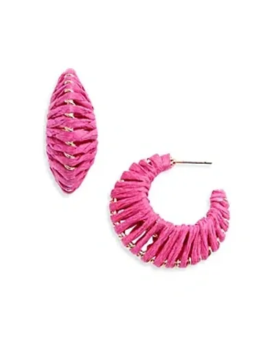 Aqua Woven Hoop Earrings - Exclusive In Pink