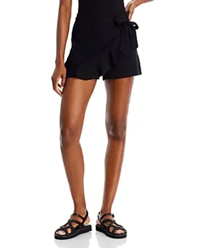 Aqua Woven Wrap Skort - Exclusive In Black