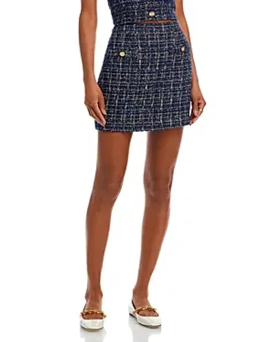 Aqua X Venus Williams Tweed Mini Skirt - Exclusive In Navy