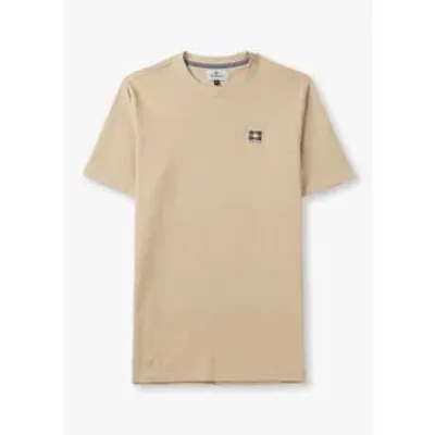 Aquascutum Mens Active Club Check Patch T-shirt In Beige In Beige Fabric