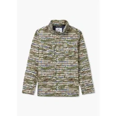 Aquascutum Mens Active Field Jacket In Camo Club Check In Khaki Fabric