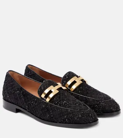 Aquazzura Brandi Bouclé Loafers In Schwarz