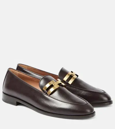 Aquazzura Brandi Leather Loafers In Brown