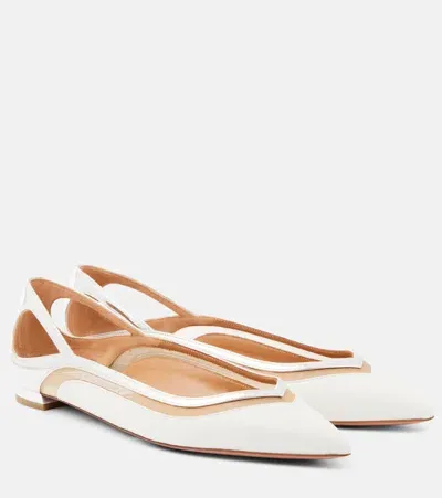 Aquazzura Ballerinas Cinemax Aus Leder In Weiss