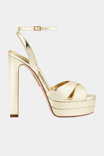 Aquazzura Divine Sandal Plateau 130 In Gold