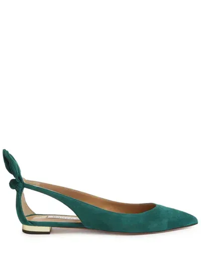 Aquazzura Flat Shoes In Green