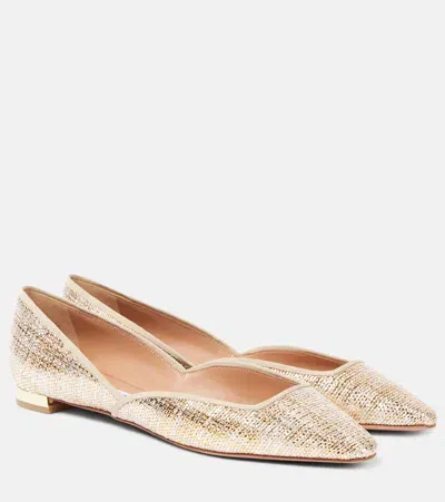 Aquazzura Maia Flats Light Copper In Gold