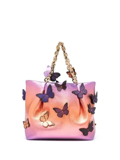 Aquazzura Mini Papillon Tote Bag In Purple