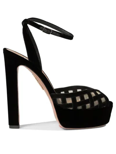 Aquazzura "romance Plateau 130" Sandals In Black