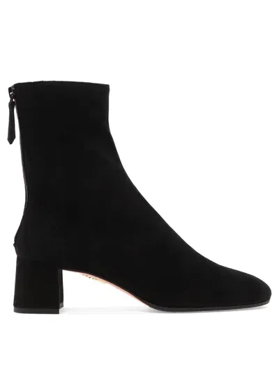 Aquazzura Flat Ankle Boots  Woman Color Black In 黑色