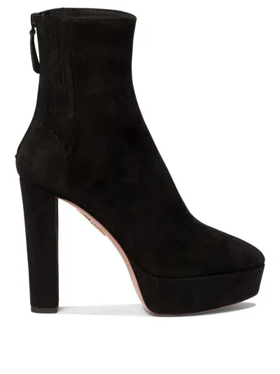 Aquazzura Women's "saint Honorã¨ Plateau 120" Ankle Boots In Black