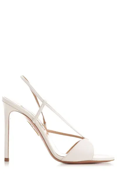 Aquazzura Sognare Open Toe Sandals In White