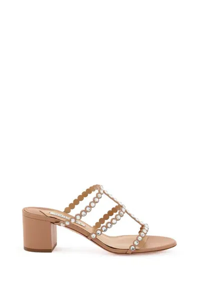 Aquazzura Tequila 50 Sandals In Neutrals