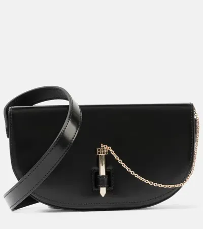 Aquazzura Tribeca Leather Crossbody Bag In Black