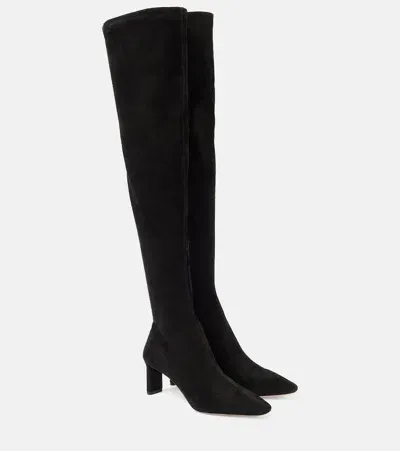 Aquazzura Zenn 65 Suede Knee-high Boots In Black