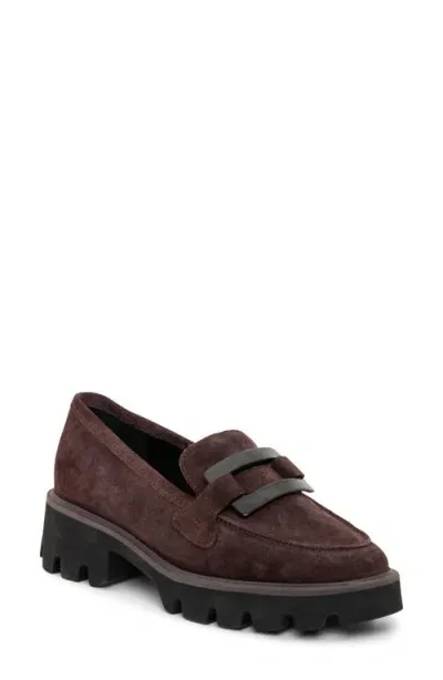 Ara Oleander Platform Loafer In Amarone