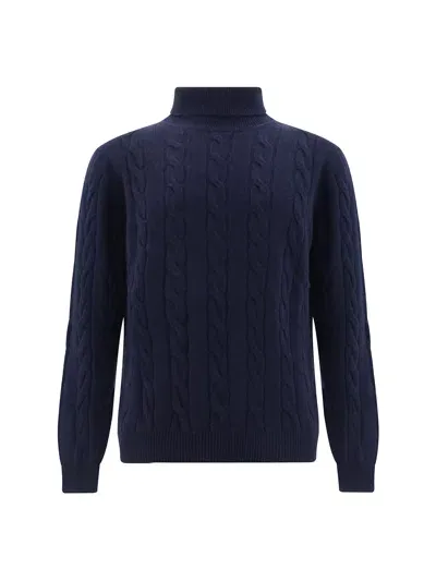 Aragona Turtleneck Sweater In Blu Notte