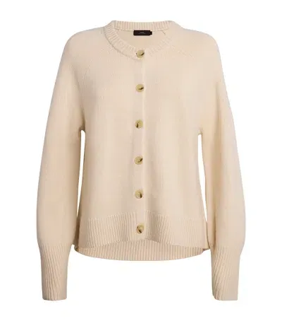 Arch 4 Cashmere Chunky Belgravia Cardigan In White