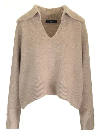 Arch4 Women's Jenna Cashmere Polo Sweater In Taupe Marl