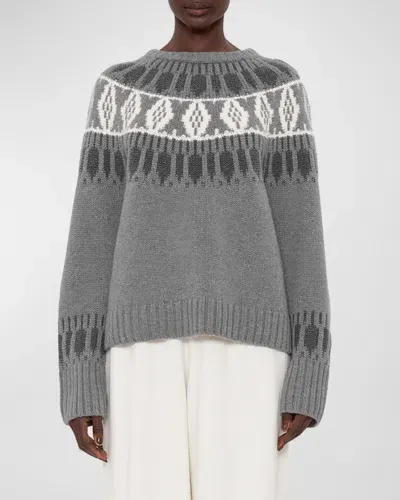 Arch4 Jackson Cashmere Fair Isle Sweater In Ivorygrey