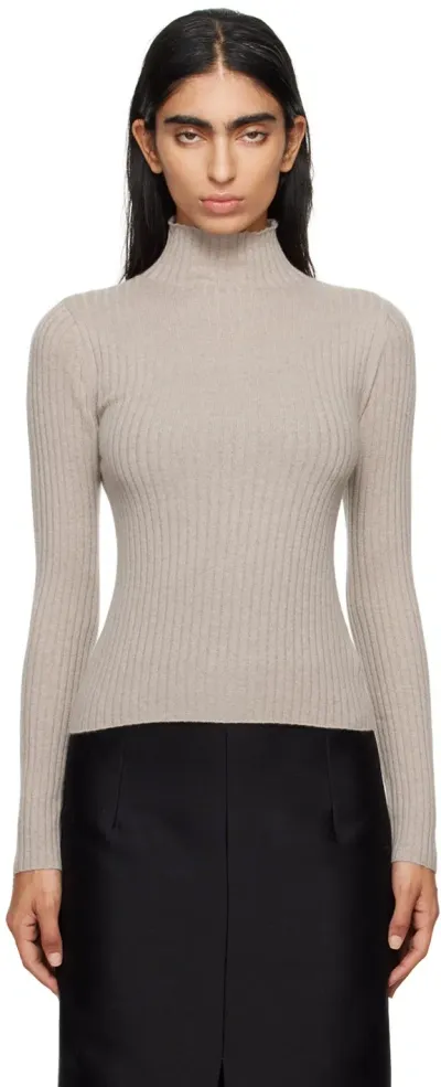 Arch4 Taupe Ariana Turtleneck In Oatmeal