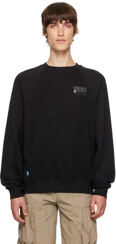 Archival Reinvent Black Wind And Sea Edition Waffle Crewneck Sweatshirt