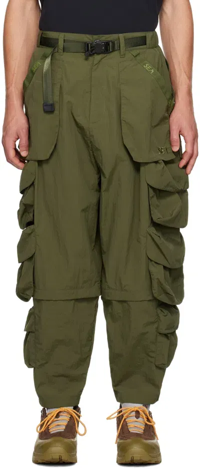 Archival Reinvent Green Wind And Sea Edition Multi Bag Cargo Pants In Grey