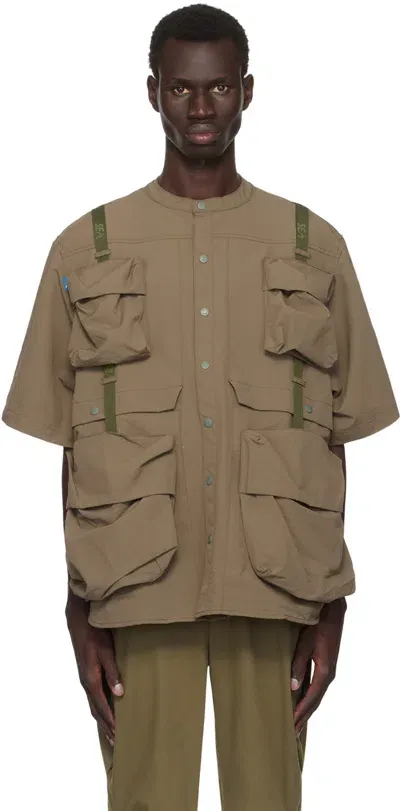 Archival Reinvent Khaki Wind And Sea Edition Arc Military Bags Shirt In Brn