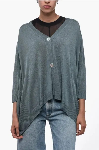 Archiviob Oversized Cardigan With 3/4 Sleeves In Gray